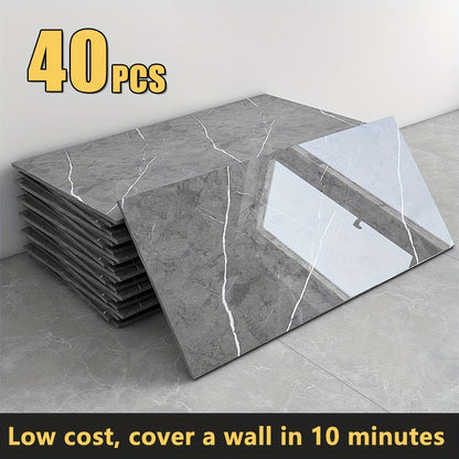 Peel and Stick Wall Panels Marble Pattern Self-Adhesive PVC Wall Tiles Backsplash Stickers for Entryways, Bedrooms and Living Spaces