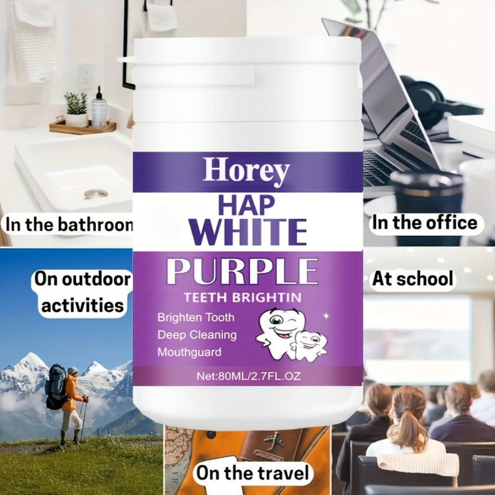 Purple Teeth Whitening Powder for Sensitive Teeth, BPA-Free Alcohol-Free Tooth Polishing Powder Deep Cleans