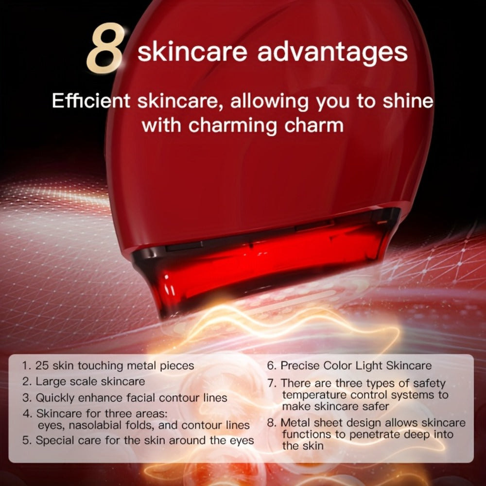 Handheld Beauty Device 3-in-1 Skincare Modes - USB Rechargeable Facial Care Tool with Color Light Therapy