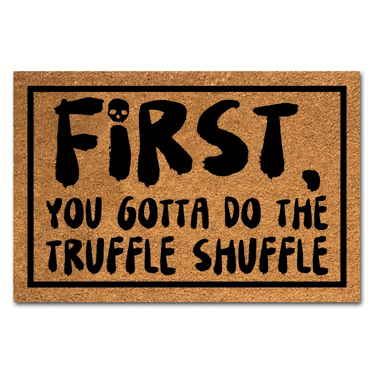 Coir Doormat Funny Truffle Shuffle Welcome Mat Natural Coconut Front Door Mat for Entryway Porch Outdoor Indoor 23.6x15.7 Inch