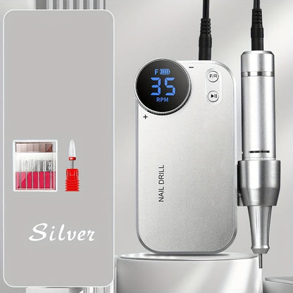 Electric Nail Polisher & Buffer Rechargeable High Power, Professional Manicure Pedicure Machine for Nail