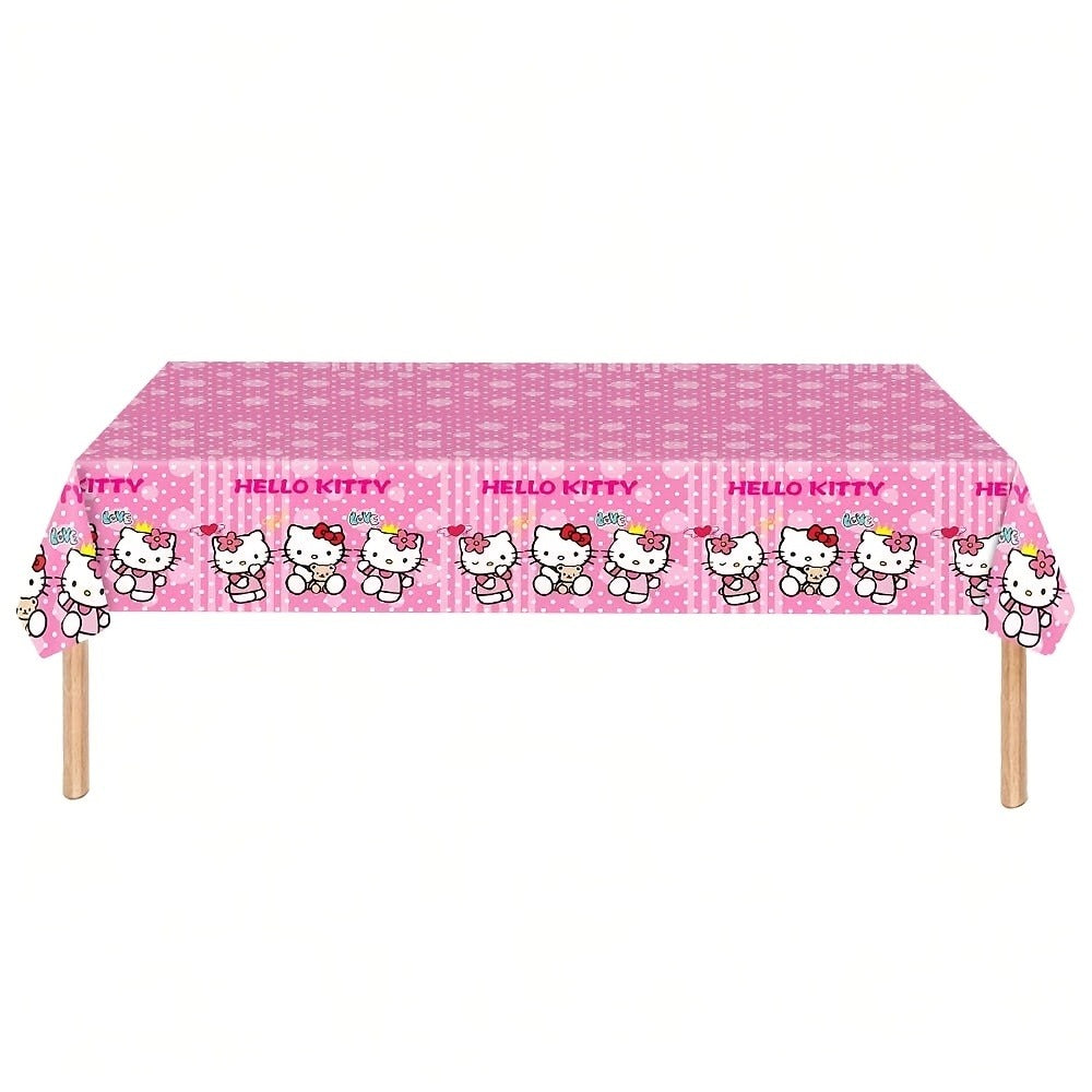 Party Supplies Hello Kitty 41-Piece Pink Table Set with 20 Plates, 20 Napkins and One Tablecloth