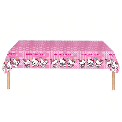 Party Supplies Hello Kitty 41-Piece Pink Table Set with 20 Plates, 20 Napkins and One Tablecloth