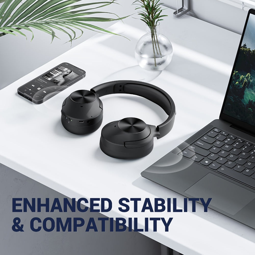 E11A Over-Ear Headphones with Hybrid ANC and ENC Labels, Bluetooth 5.3, 45mm Drivers and Four Colors