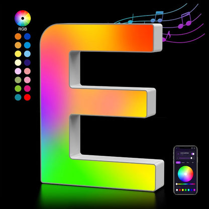 LED Letter Lights Music Sync – Colorful Flashing Marquee Alphabet Lights for Room Decor, Party, Bedroom, Festival & Camping