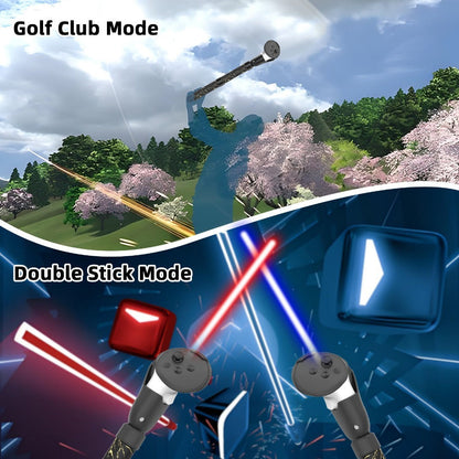 Meta Quest 3S Controller Handle Extension Grips, 3-in-1 VR Handle Attachments for Beat Saber, Golf+