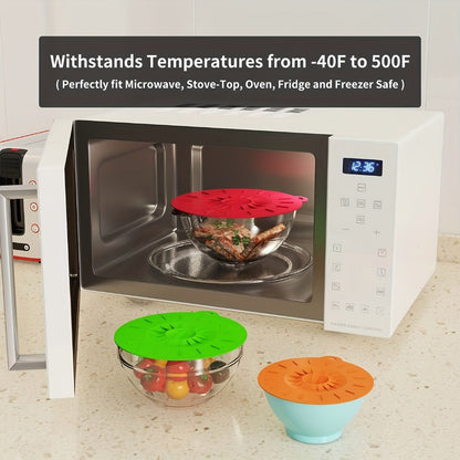 Silicone Food Lids 7 Pack 5 Sizes Reusable Stretch Lids for Bowls Cups Pots Pans – BPA Free Microwave Splatter Cover Airtight Leakproof Food