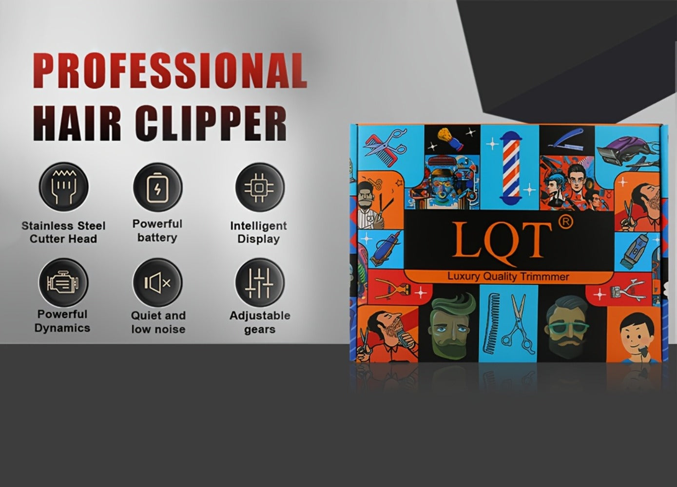 LQT Bronze Hair Clipper Set with Digital Displays, USB Charging and Choice of 2-, 3- or 4-Device Kits