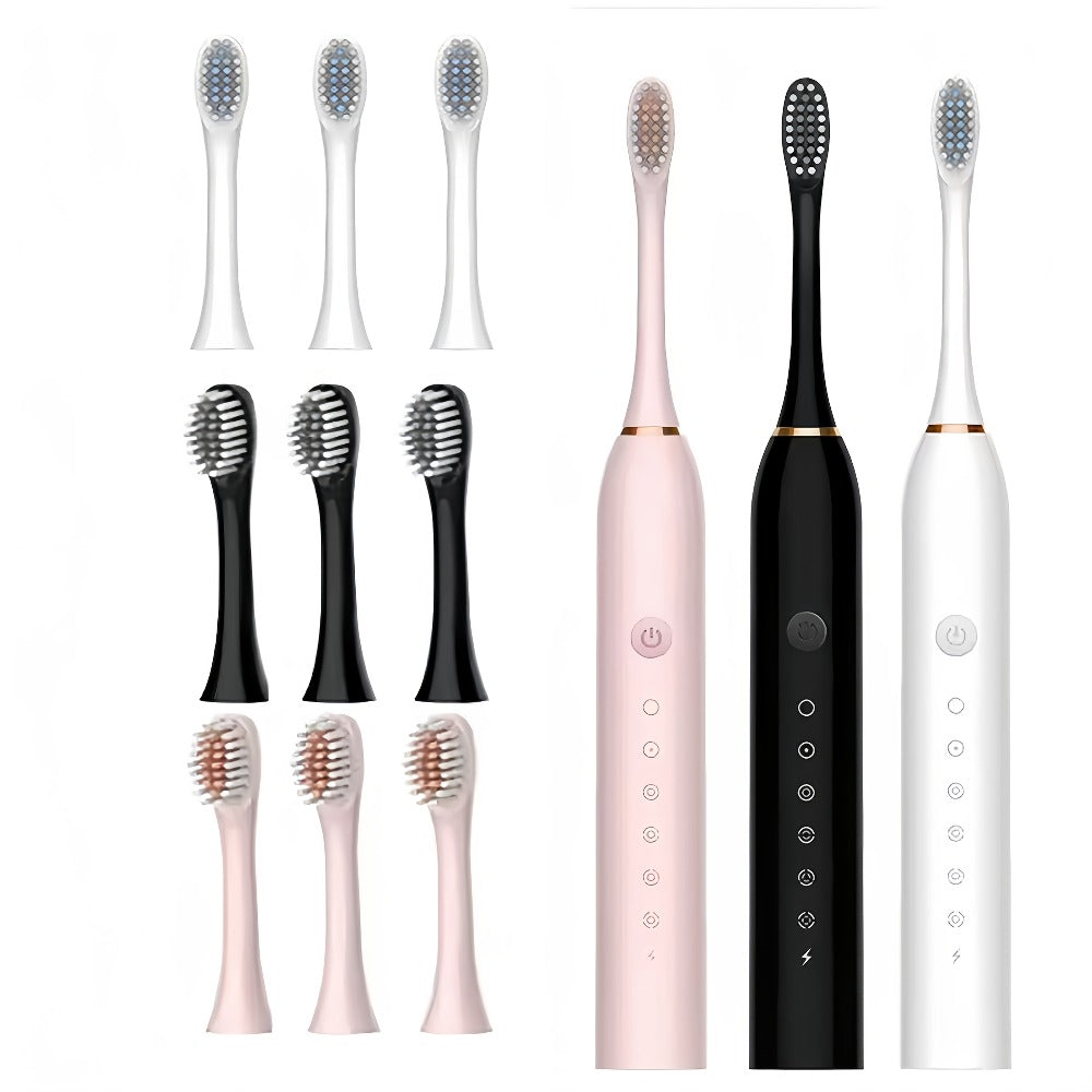 Rechargeable Electric Toothbrush with 6 Cleaning Modes & Smart Timer, USB Sonic Toothbrush for Adults