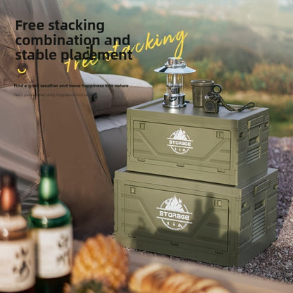 Foldable Storage Box Car Trunk Organizer – Large Capacity Collapsible Plastic Bin with Lid for Camping, Outdoor, Home & Vehicle Use