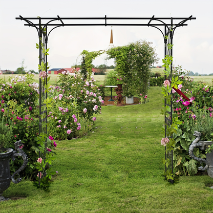 Wrought Iron Garden Arch 7ft Rose Trellis Multi-Style for Garden, Patio and Yard Use, with the Listed Configuration