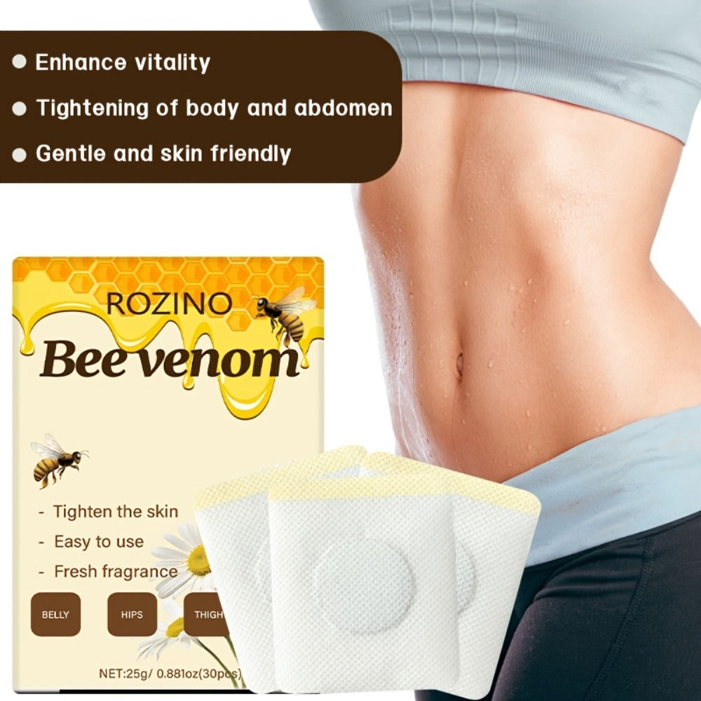 Bee Venom Navel Patches 30pcs – Natural Botanical Belly Button Patches for Body Wellness, Detox & Self Care, Long-Lasting Adhesion