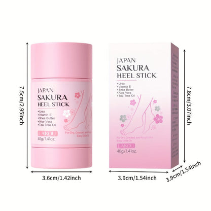 Heel Repair Stick for Dry Cracked Feet 2-Pack – Intensive Moisturizing Foot Balm with Vitamin E, Shea Butter & Sakura Extract
