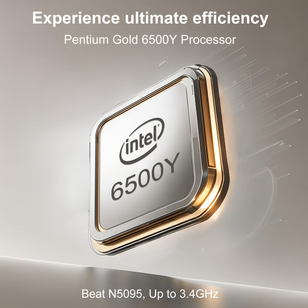 15.6 Inch Ultra-Thin Laptop, Intel Pentium 6500Y, 8GB RAM 256GB SSD, 4K Dual-Screen Support, Quad Stereo Speakers
