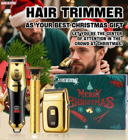 Hair Clippers & Trimmers WEEME Golden Three-Piece Set with Full-Size Clipper, T-Blade Detailer and Foil Shaver