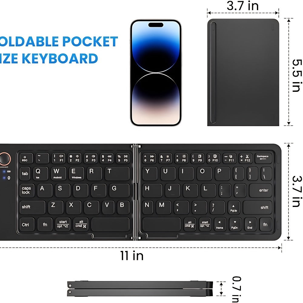7.3mm Ultra-Slim Magnetic Wireless Keyboard Rechargeable Foldable Compact Bluetooth Keyboard for an Everyday Personal Care Routine