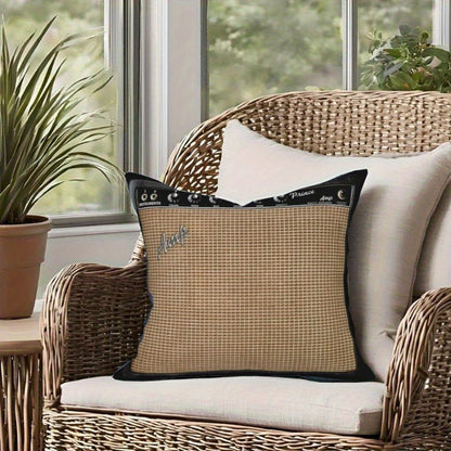 Throw Pillow Cover Guitar Amplifier Music Themed Decorative Cushion Case 18x18 Inch Zipper for Entryways, Bedrooms and Living Spaces