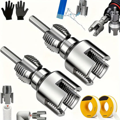 Pipe Thread Cutting Tool, High-Speed Steel Electric Drill Compatible PVC & Steel Pipe Threader
