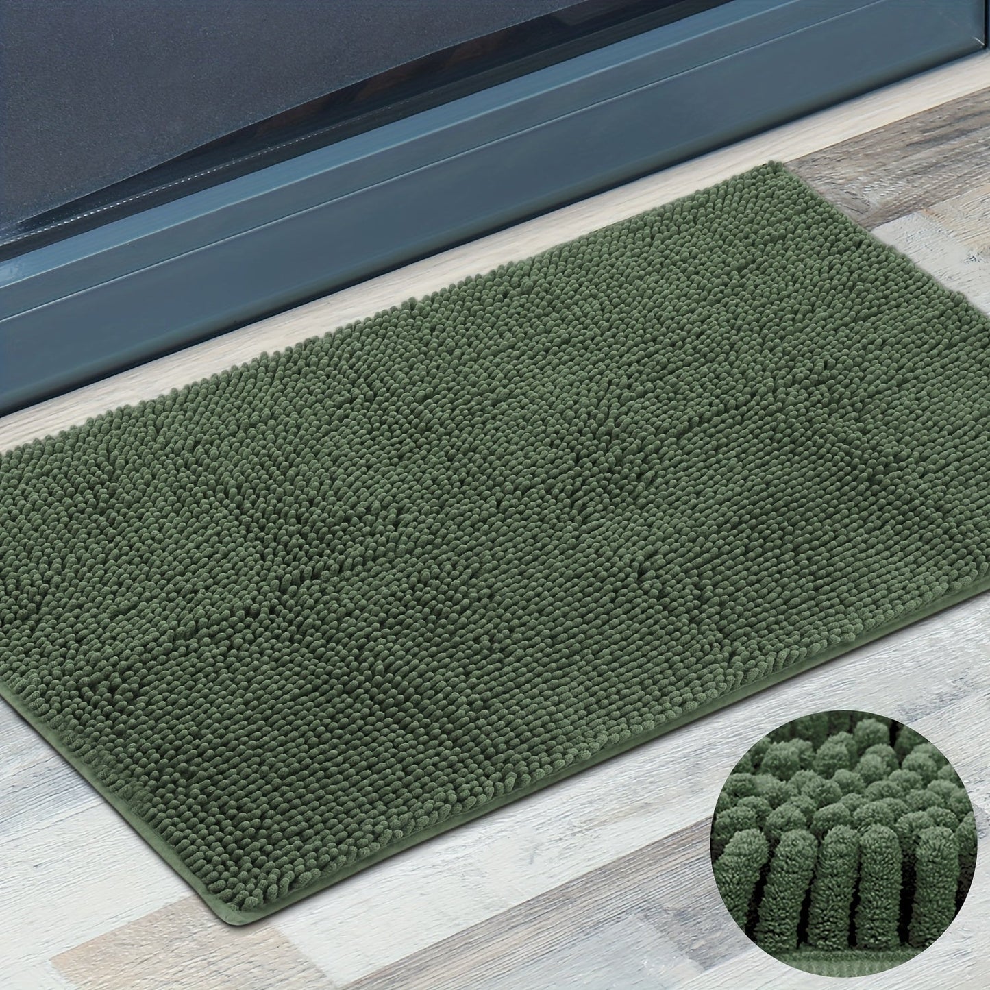 Chenille Doormat Absorbent Non-Slip Washable Indoor Outdoor Mat – Soft Shaggy Entryway Rug for Muddy Paws