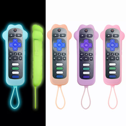 Dog Paw Silicone Remote Control Case Glow in the Dark – Cute Luminous Green Protective Cover for TCL Hisense Roku Remote