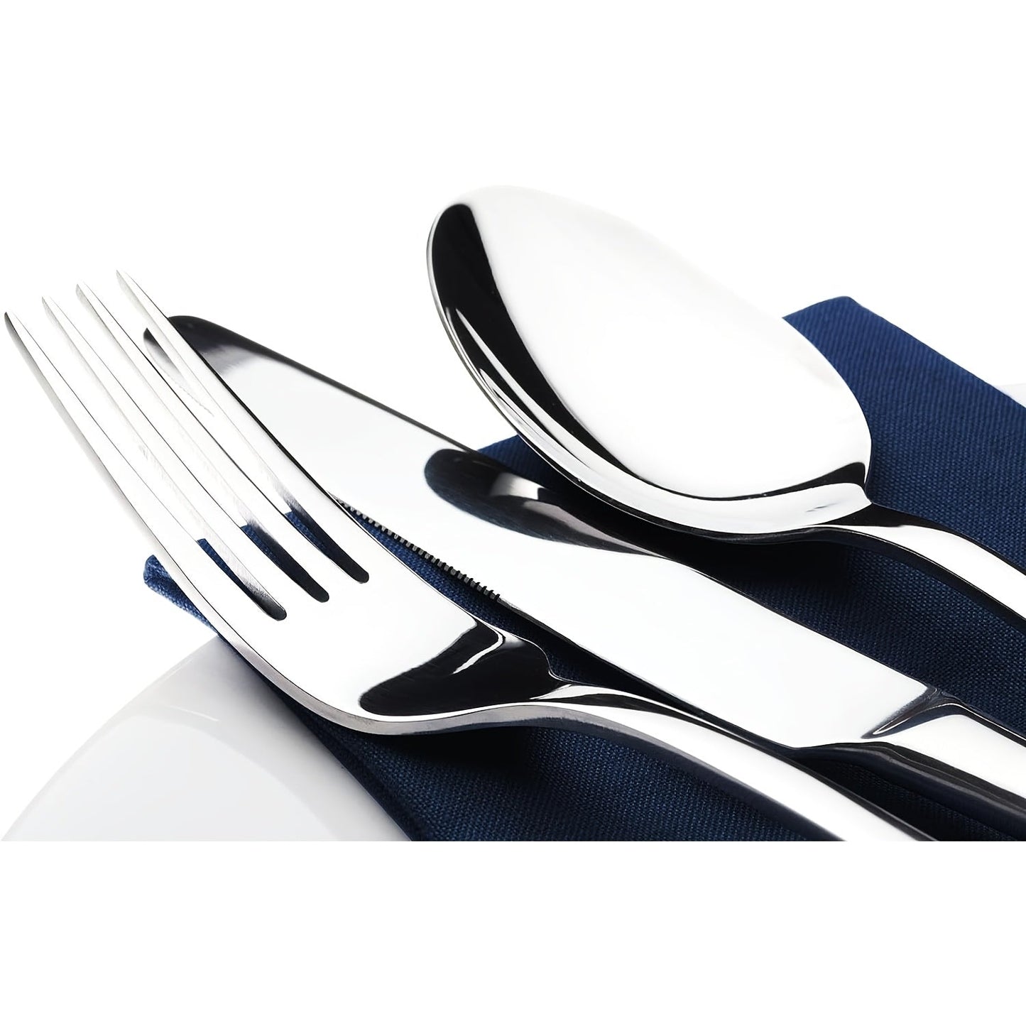 Stainless Steel Camping Cutlery Set 20 Piece – Portable Outdoor Tableware Kit with Knife Fork Spoon, Lightweight 304 Stainless Steel