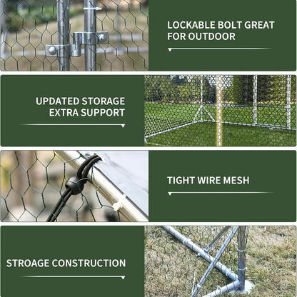 Metal Chicken Run Walk-in Poultry Enclosure with UV Protection - Dome Flat & Spire Roof Styles