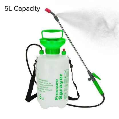 Garden Pressure Sprayer 1.32 Gallon Hand Pump Sprayer with Shoulder Strap Adjustable Nozzle for Plant Watering Lawn Care Pest Control