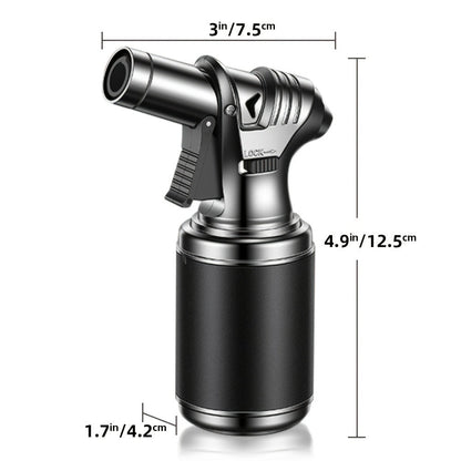 Big Tank Kitchen Butane Torch Lighter Adjustable Flame & Safety Lock - Refillable Blow Torch with Refill Adapters for Creme Brulee