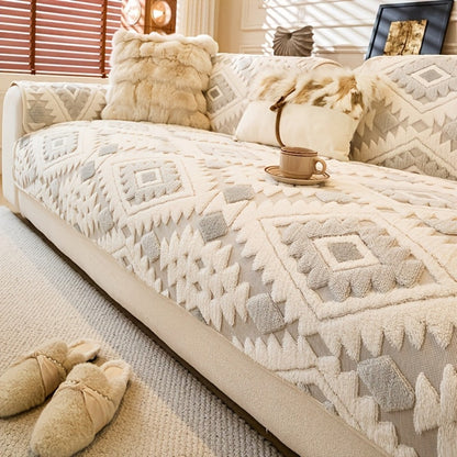 Sofa Cover, Thick Plush Couch Pad with Backing Detail in Three Colors and Seven Seat or Arm Sizes