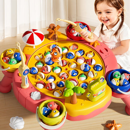 Magnetic Fishing Game for Kids 66 Pieces, Ocean Fishing Toy Set with Rods for Toddlers Ages 3 4 5 6