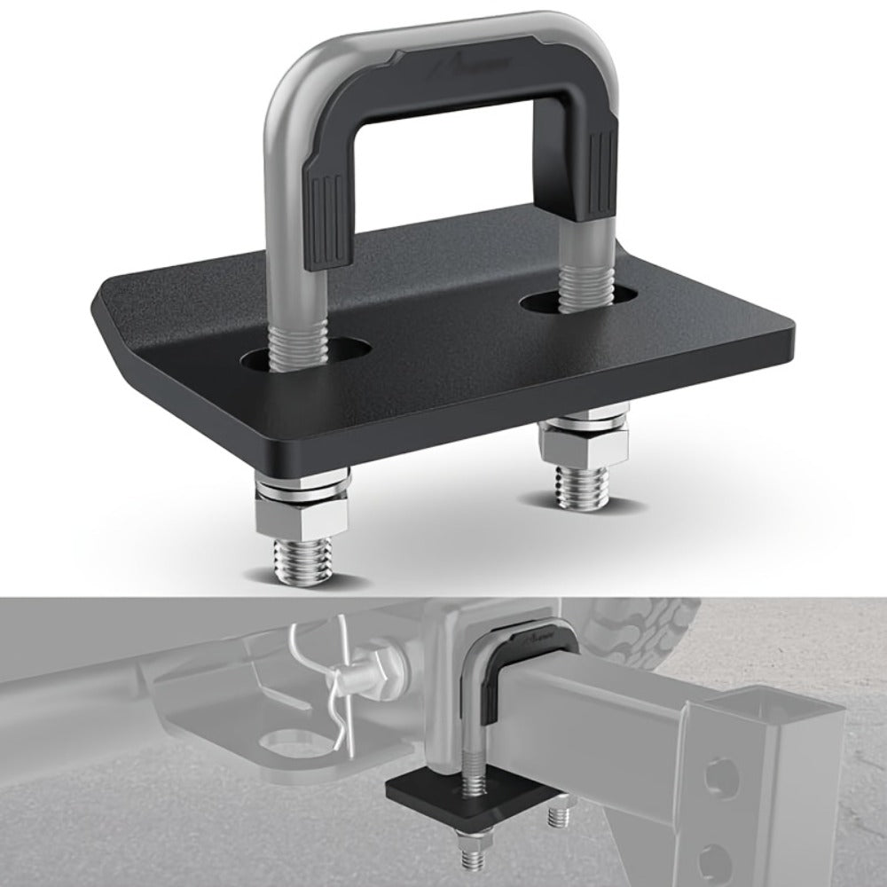Trailer Hitch Tightener Anti Rattle Stabilizer 2 Inch Heavy Duty Steel U-Bolt with Rubber Cover Hitch Mount Wobble Eliminator for 2"