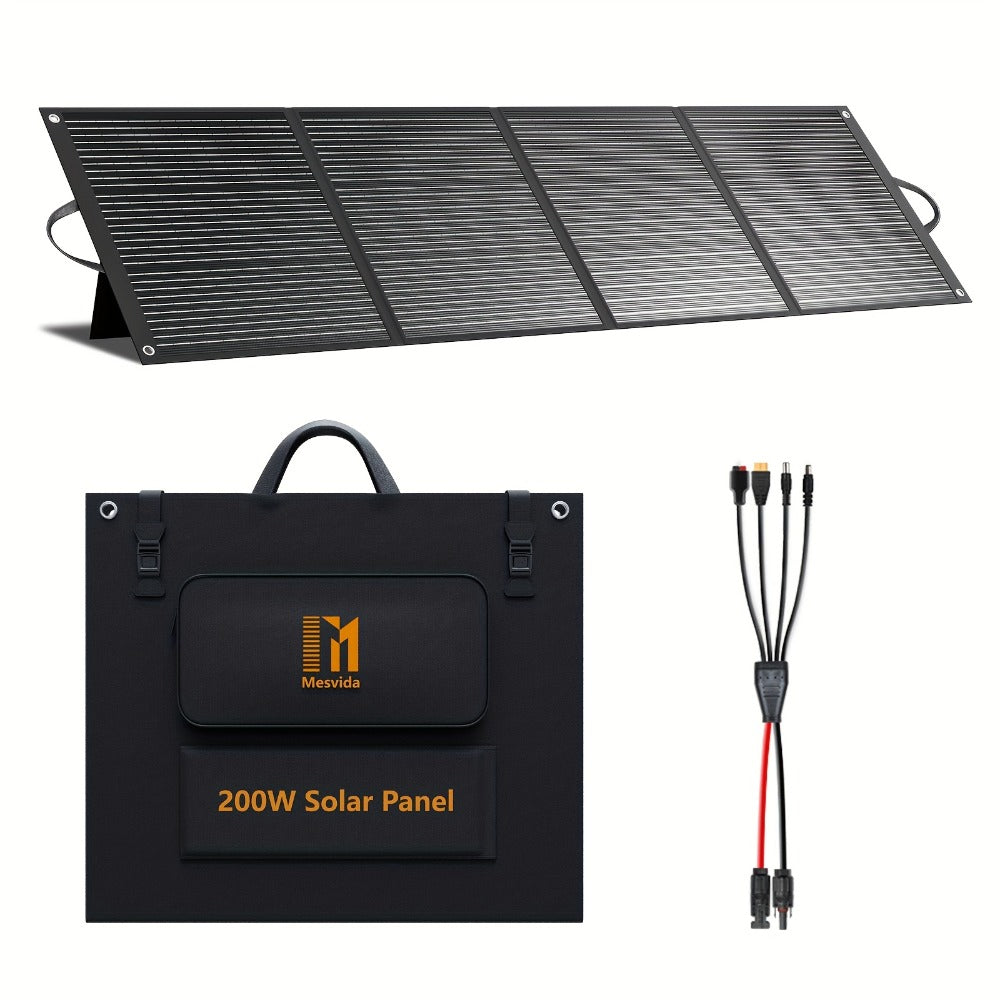 Foldable Solar Charger Panel 30W/60W/100W/200W – 18V MC4, Dual USB-A Quick Charge & USB-C PD 18W, Portable Solar Panel for Camping, RV