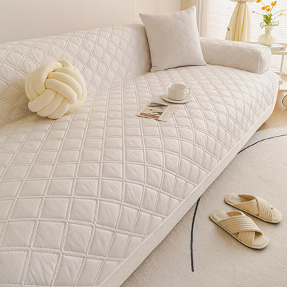 Sofa Cover Three-Piece Soundwave Embossed Set with Sofa Panel, Two Armrest Covers and Backing Mat