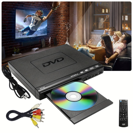 1080P Full Region DVD Player for Elderly, HD AV Output USB Direct Read Smart Error Correction, Easy Home DVD Player with Remote Control