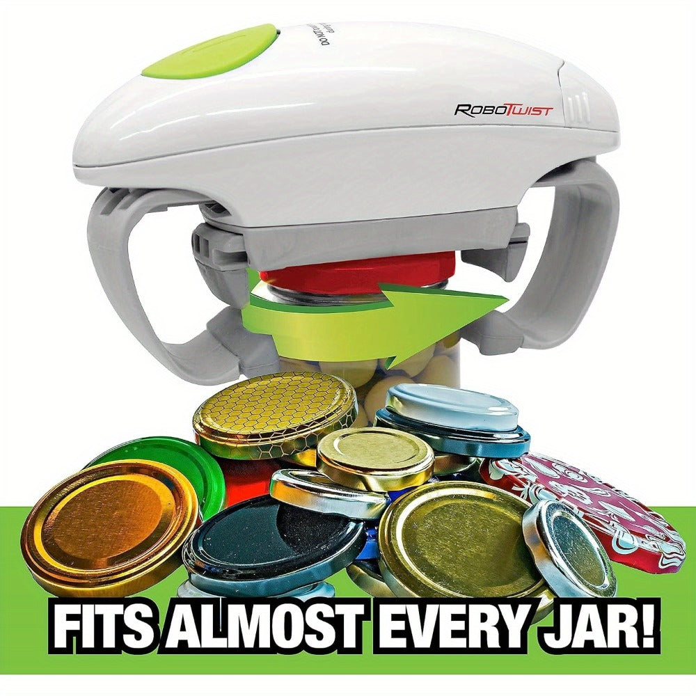 Electric Jar Opener & Bottle Opener, One-Touch Lid Opener for Arthritic Hands, Seniors & Weak Grip