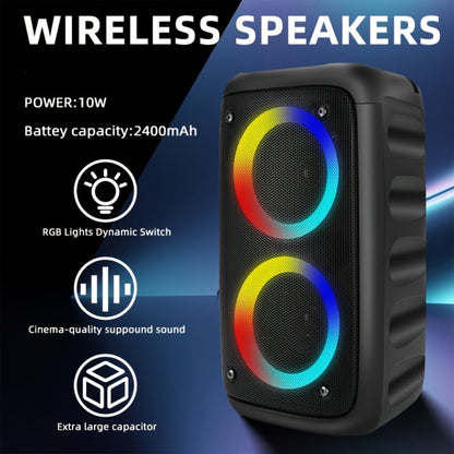 Wireless Bluetooth Speaker with Color LED Lights, MOKiN KTS-1265 Portable Party Speaker, Bass Boost