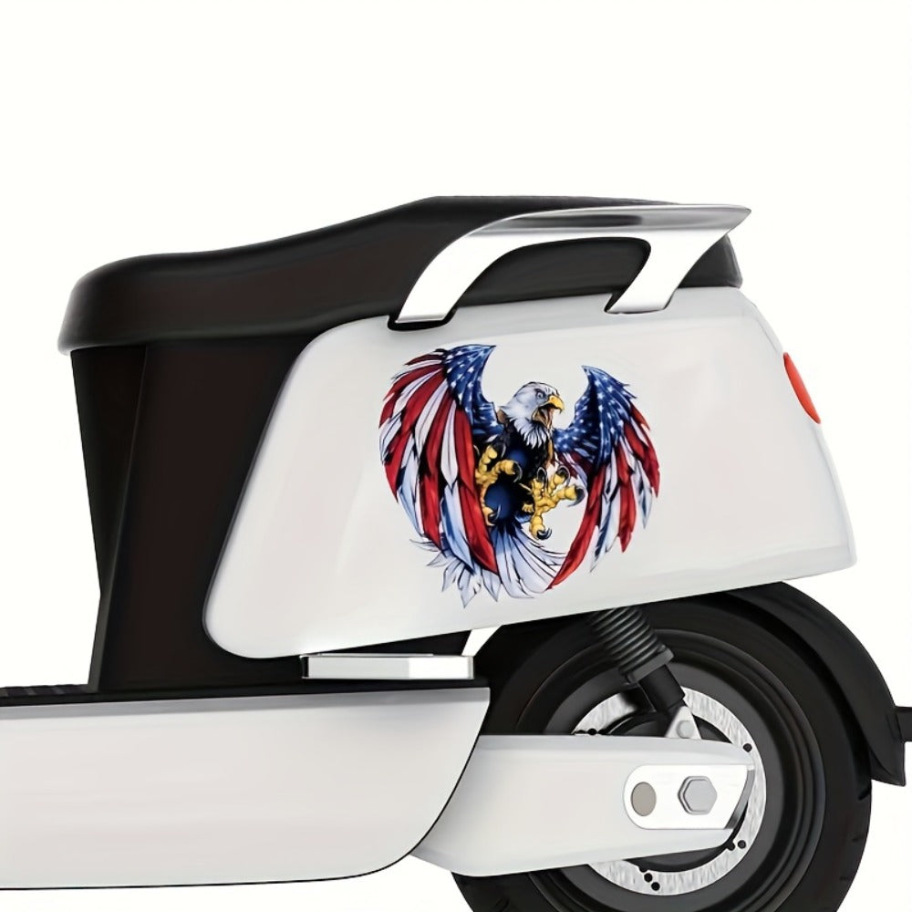 American Flag Eagle Vinyl Decal Four-Pack with 9.84 × 9.44-Inch Graphic for Vehicle Windows and Panels