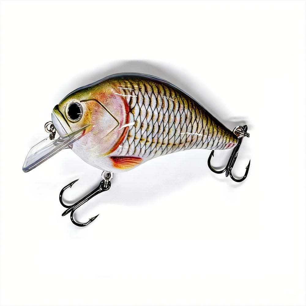 Fishing Lure Set 5-Piece Fat-Body Crankbaits, 2.95-Inch 15.5g Slow-Sinking Wobblers with Diving Bills and Treble Hooks