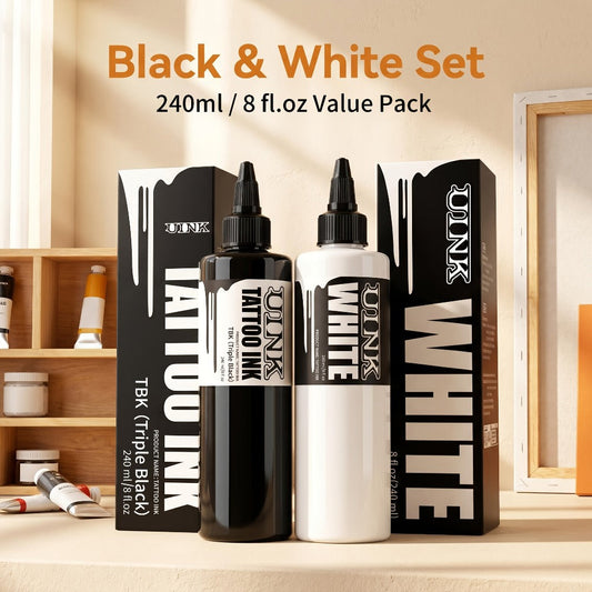 Tattoo Ink UINK 8.12oz 240ml Black, White or White Plus Triple Black Bottle Options with Item-Specific Color, Capacity and Bottle Choices