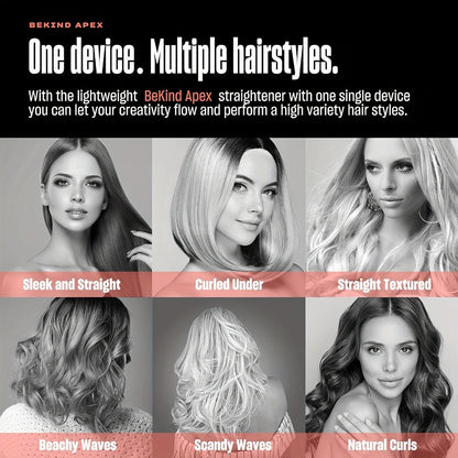 Hair Straightener Flat Iron 2-in-1 Curling Iron, 460°F Professional Ceramic Plates, 15s Fast Heating