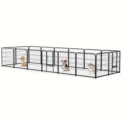 Pet Playpen Exercise Pen for Dogs 8 or 16 Panel Modular Indoor Outdoor Dog Fence – 24 32 40 Inch Height Options for Small Medium Large Dogs