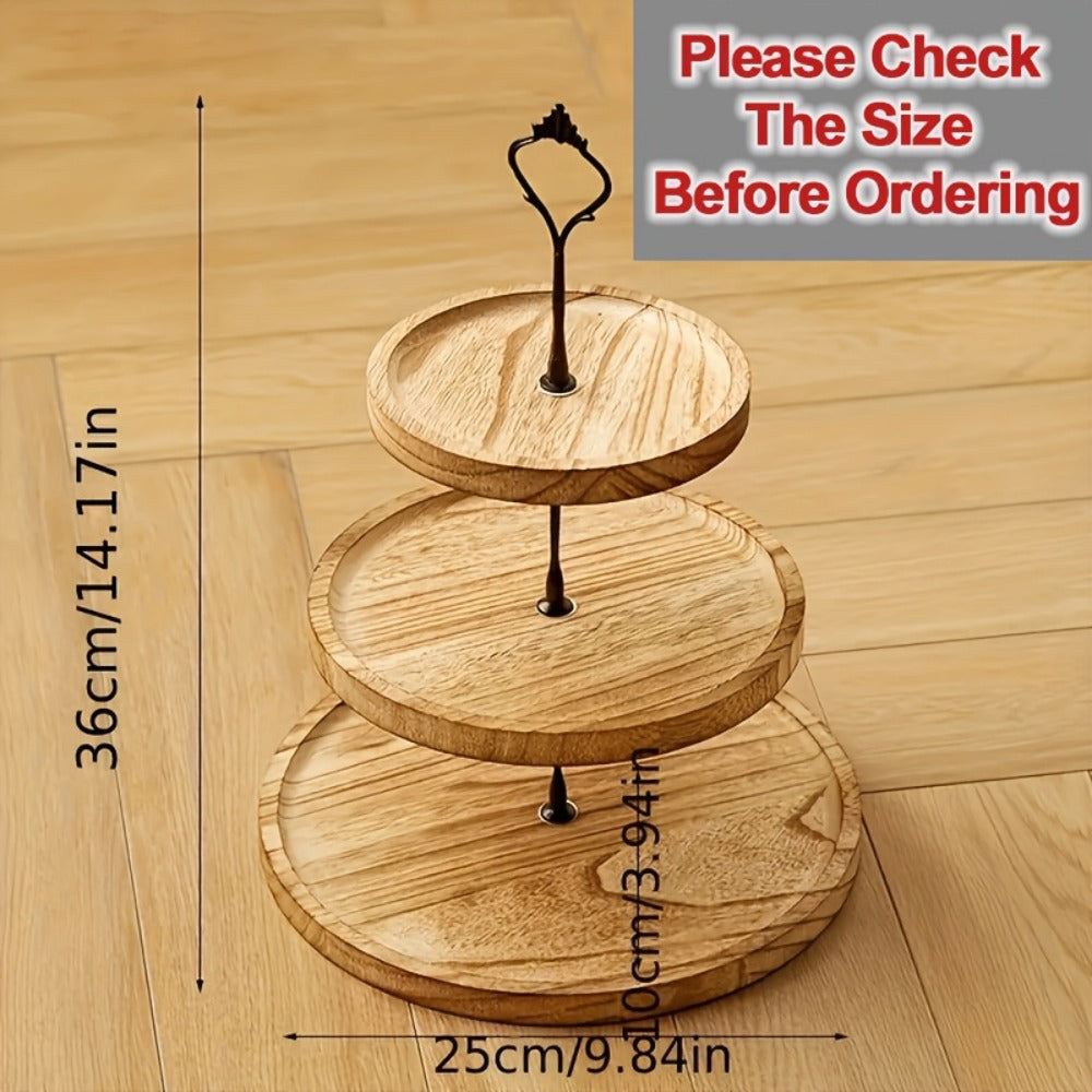 Wood Cupcake Stand 3 Tier Rustic Dessert Tower Holder for Birthday Party Wedding Baby Shower Farmhouse Woodland Decor Cupcake Display Rack