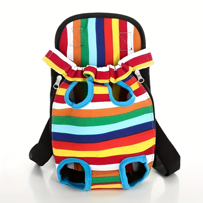 Dog Front Chest Carrier Backpack | Pet Carrying Bag for Small Dogs & Cats, Hands-Free Travel Hiking Cycling Outdoor Bag with Adjustable