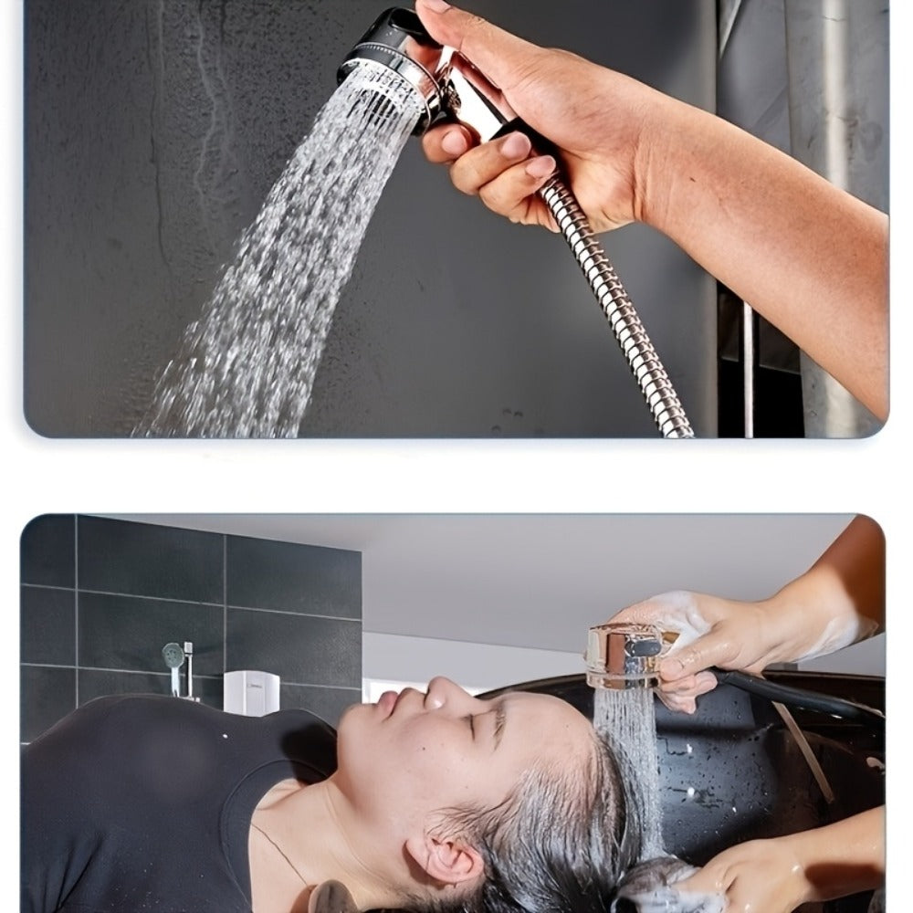 Handheld Shower Head Kit with Hose Bracket Diverter Faucet Adapter High Pressure Portable for Entryways, Bedrooms and Living Spaces