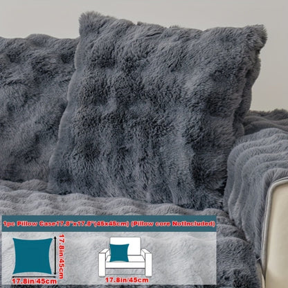 Sofa Cover Thick Faux Rabbit Plush Panels with Backing Detail for Seat, Armrest, Backrest or Pillowcase
