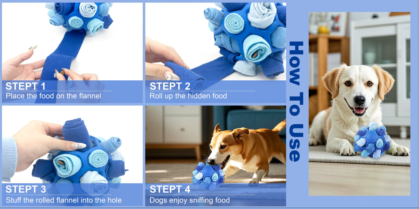 Snuffle Ball Dog Toy – Interactive Foraging Treat Dispenser & Slow Feeder Puzzle Toy for Small Medium Large Dogs