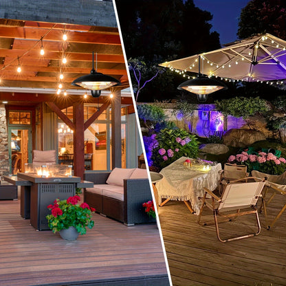 Infrared Patio Heater 1500W Ceiling Mount Electric Outdoor Heater with 3 Heat Settings 600W/900W/1500W