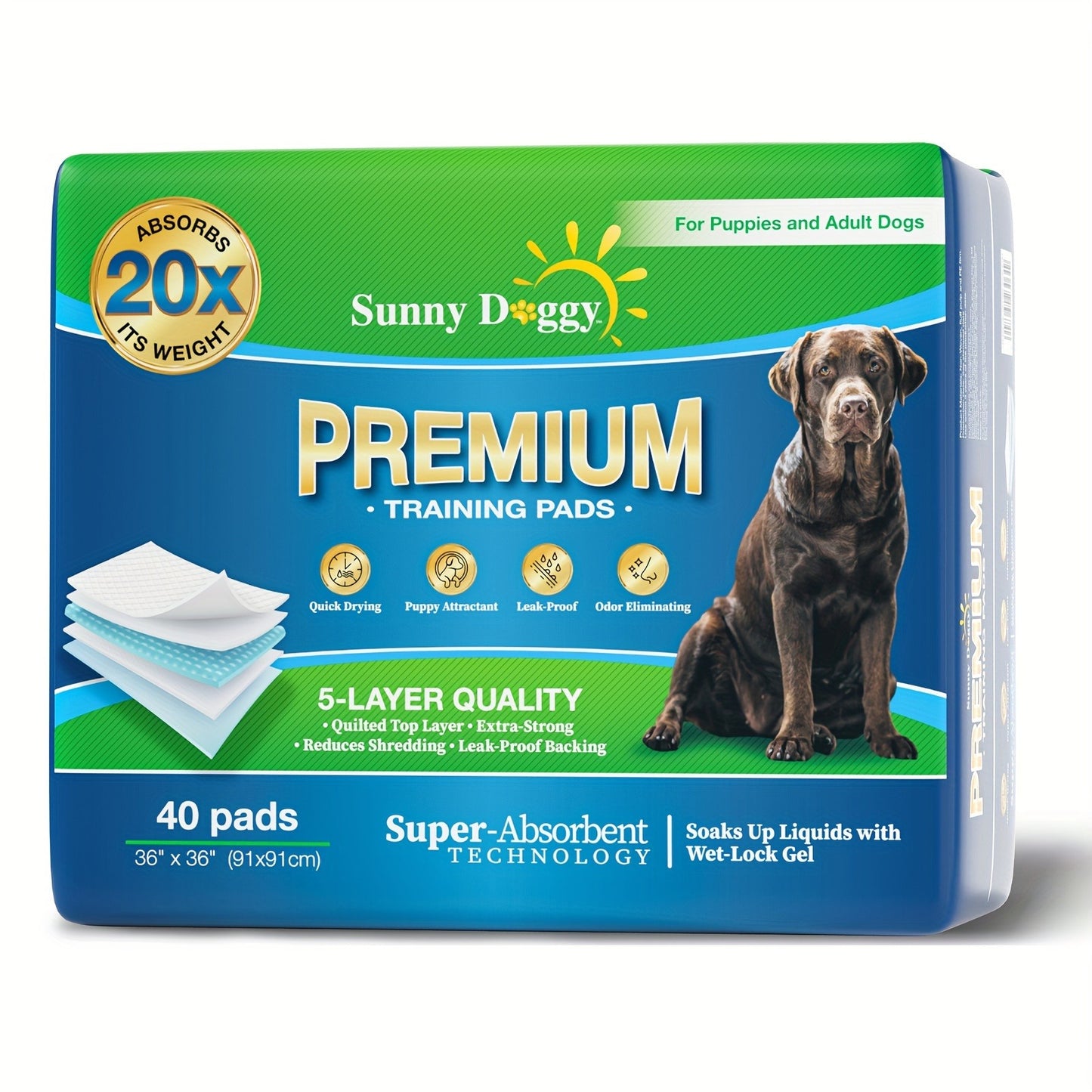 Potty Pads for Puppies Large – Disposable Pee Pads with Odor Control, Leak-Proof & Super Absorbent – Puppy Potty Pads for Housebreaking