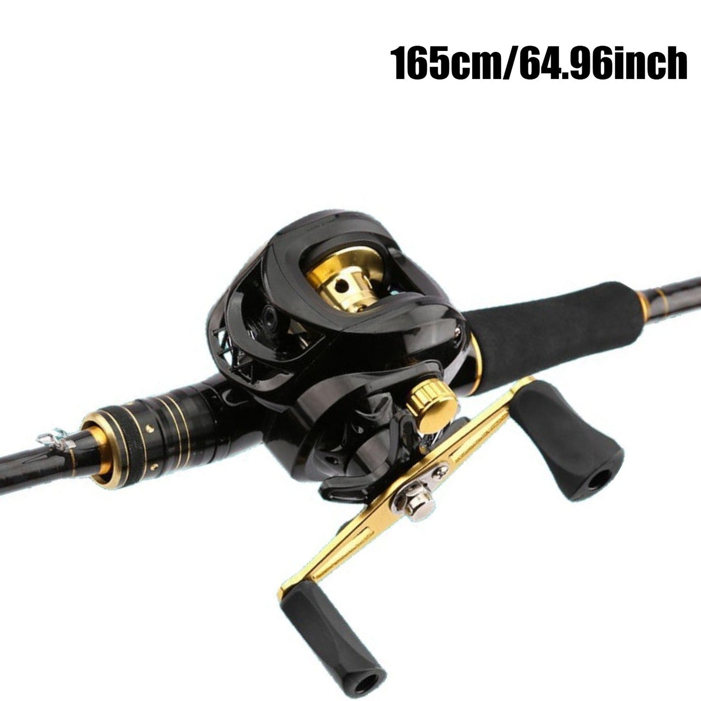 Carbon Fiber Fly Fishing Rod and Reel Combo Set 165cm Aluminum Alloy Reel EVA Grip Left Right Hand Fly Fishing Kit Black Gold Beginner