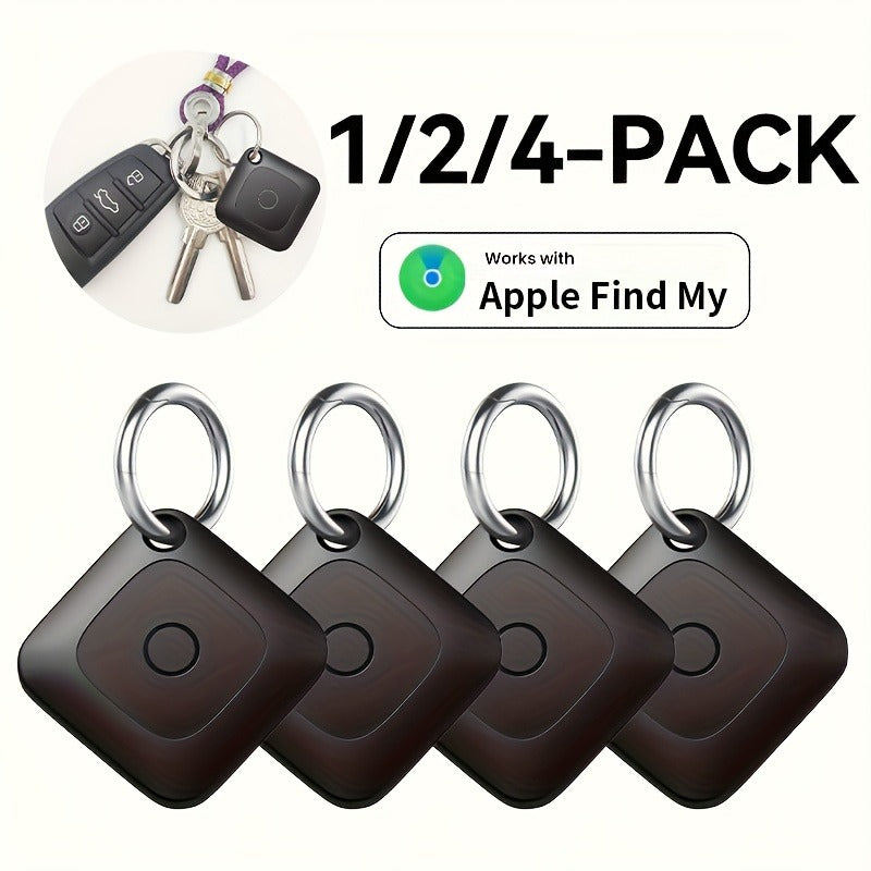 Round Bluetooth Item Finder in One-, Two- or Four-Pack Black Options with 1.43-Inch Case and Key Ring